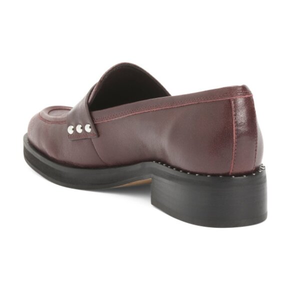 NEW DOLCE VITA Leather Aliane Loafers in mulberry for women 725 3j2 - Picture 3 of 9